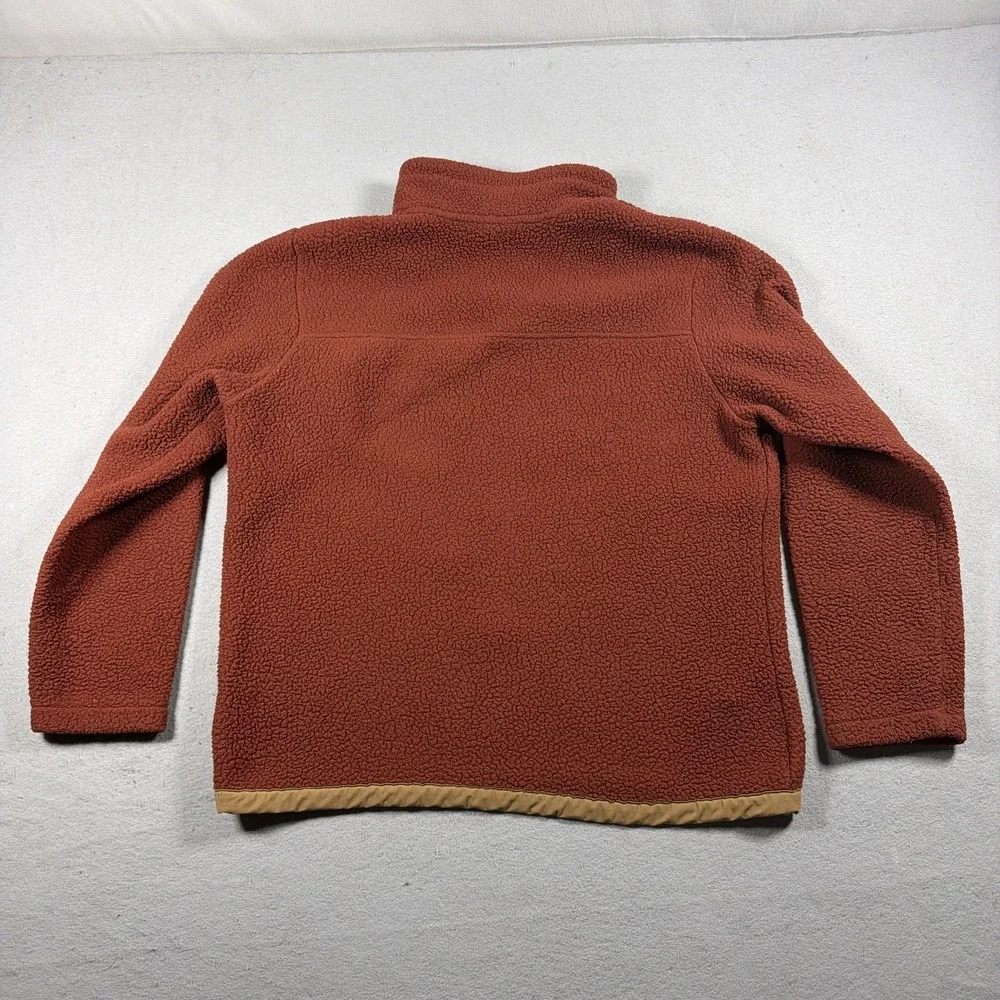 The North Face Pullover Mens Large Orange Fleece Snap Mock Neck Thermal Hiking